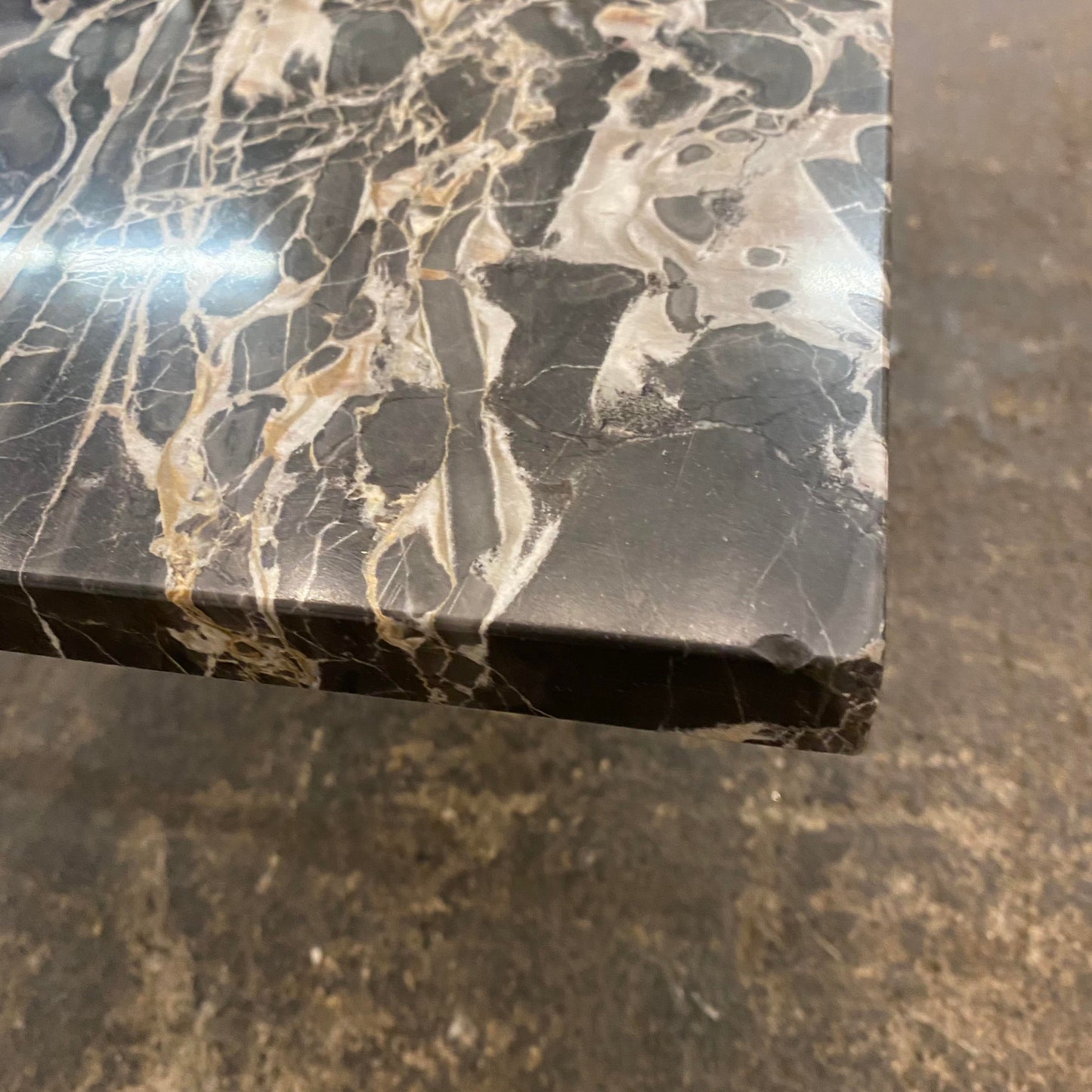 1960s Mid-Century Modern Black Marble Coffee Table