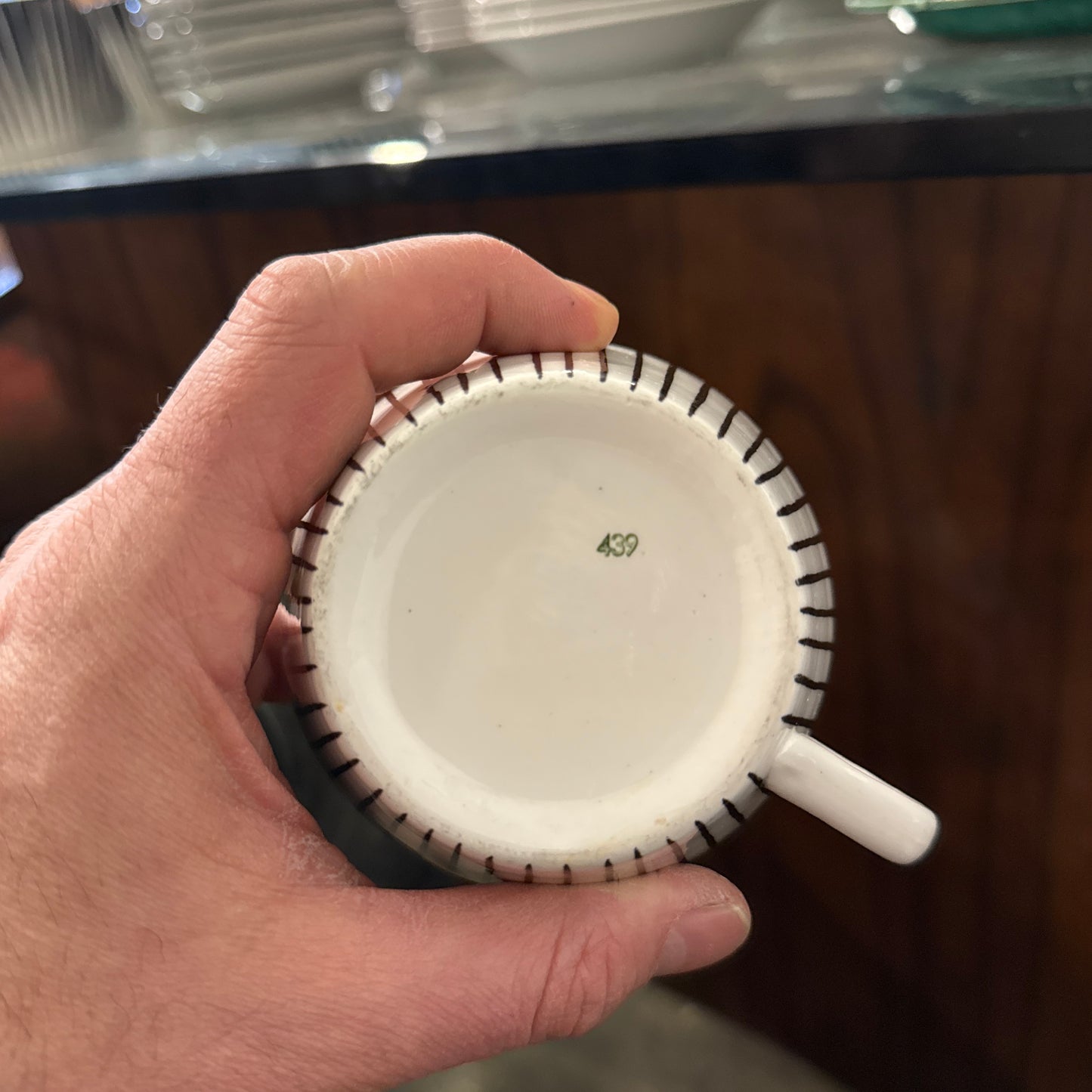 Stig Lindberg "Spisa Ribb" Coffee Cup With Saucer - Swedish Vintage Design From Gustavsberg, Sweden