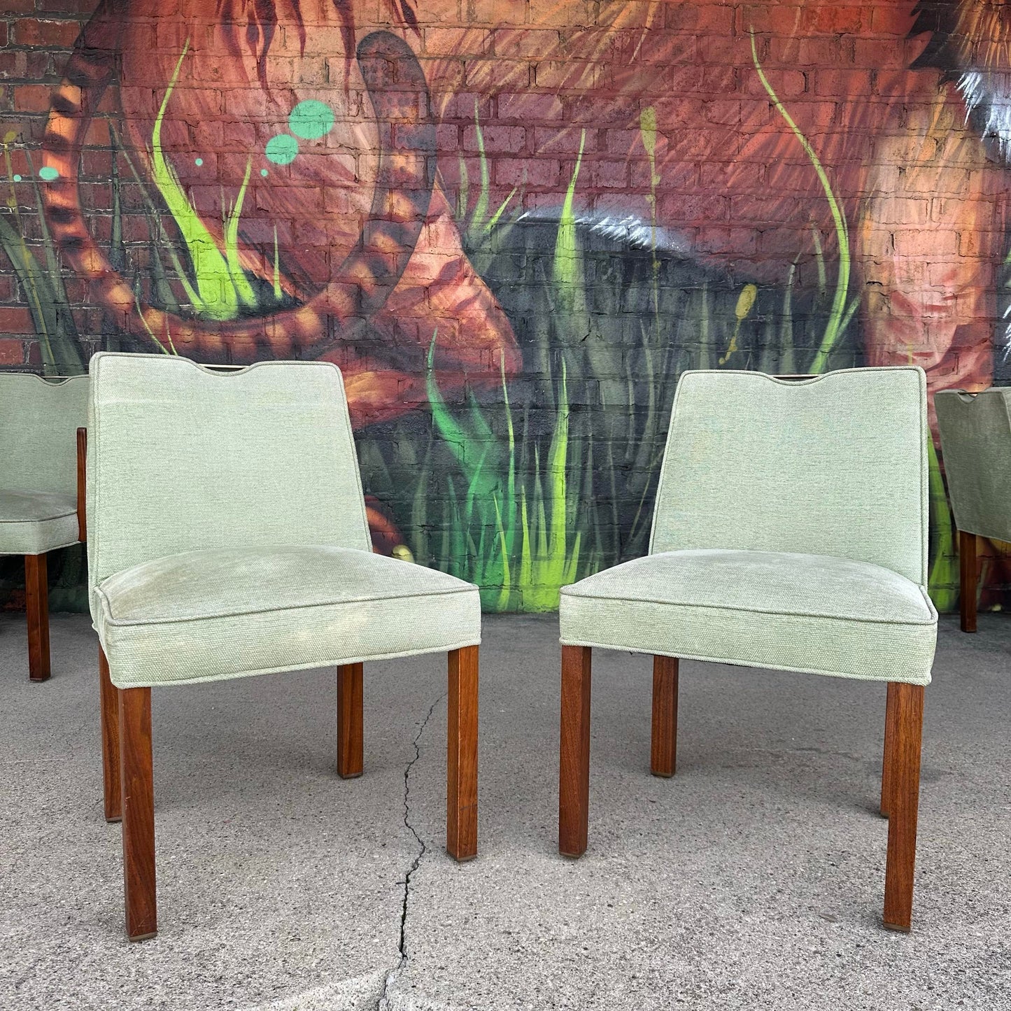 Set of 12 Edward Wormley for Dunbar With Brass Handles and Brass Feet