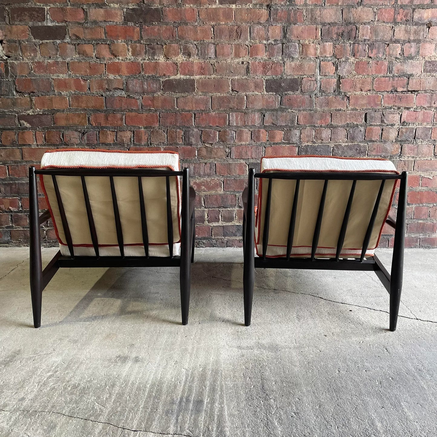 Mid Century Adrian Pearsall for Craft Associates Spindle Back Lounge Chairs, Unmarked - a Pair