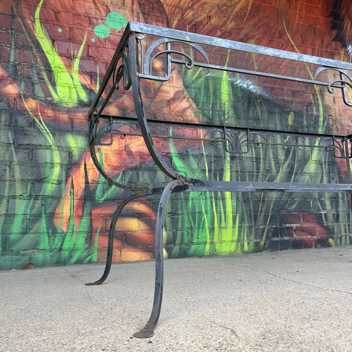 Mid 20th Century Salterini Outdoor Patio Iron and Glass Dining Table, Attributed