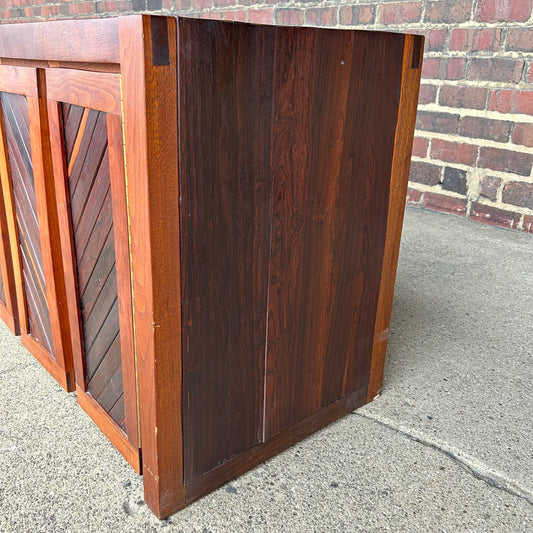Signed Studio-Made Solid Rosewood and Walnut Credenza by Jeffrey Greene