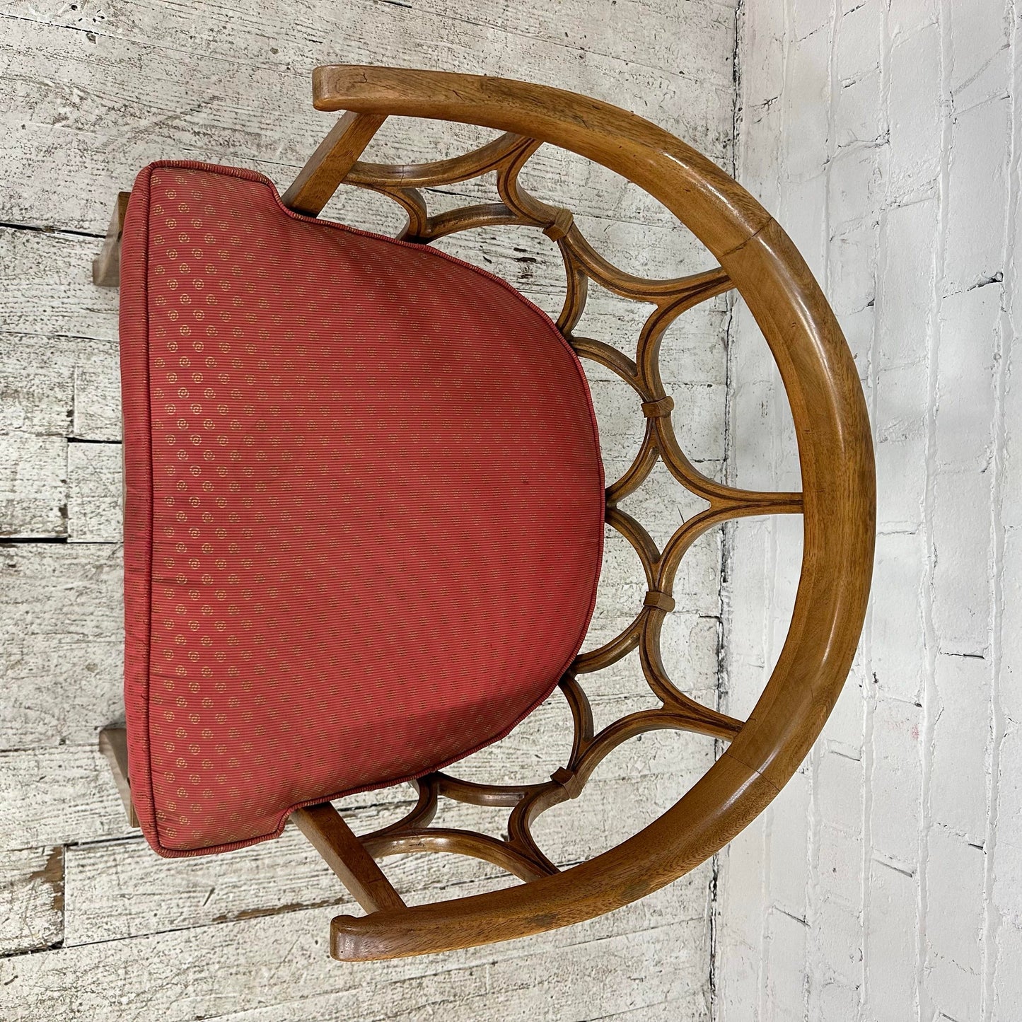 Tomlinson Sophisticate Hollywood Regency Spider Web Barrel Back Armchair