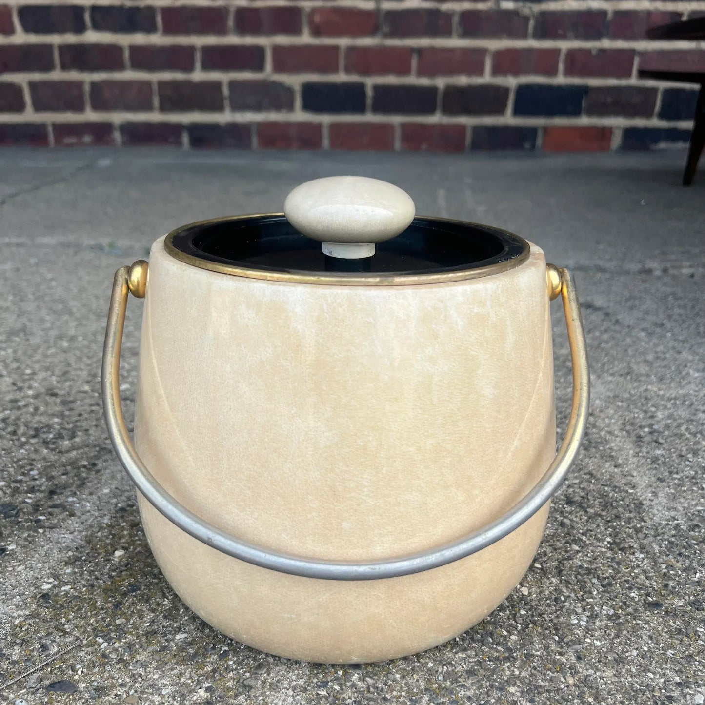 Aldo Tura Goatskin Wrapped Brass Ice Bucket