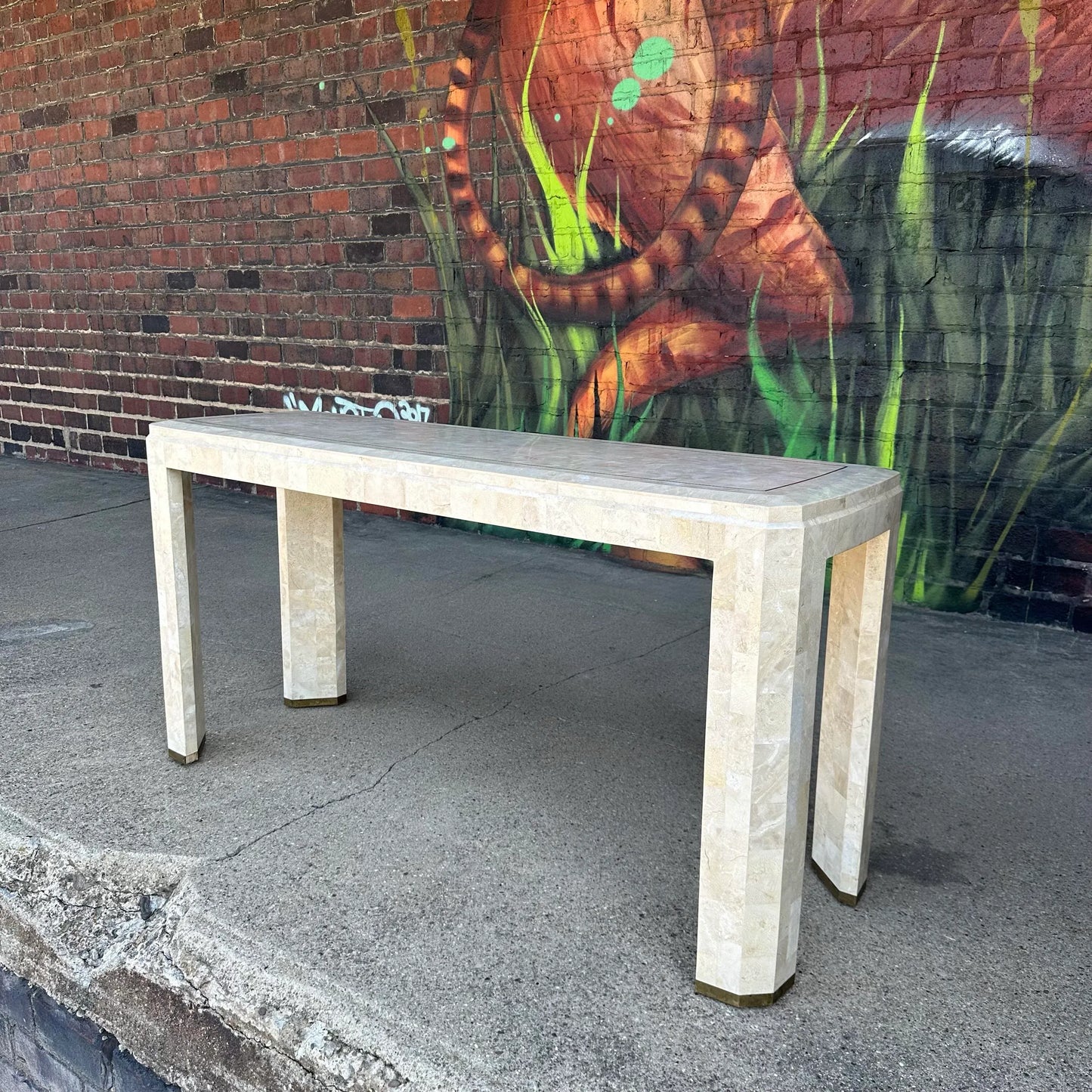 Maitland-Smith Tessellated Marble Console Table