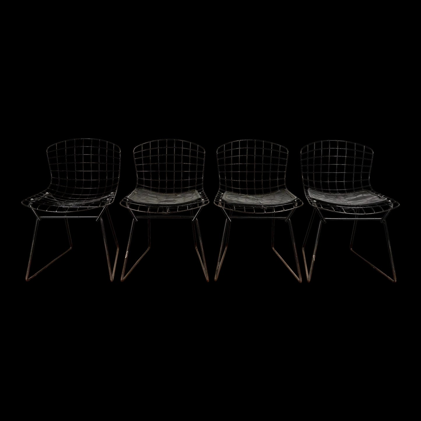 Set of 4 Bertoia for Knoll Children’s Chairs Black Xs