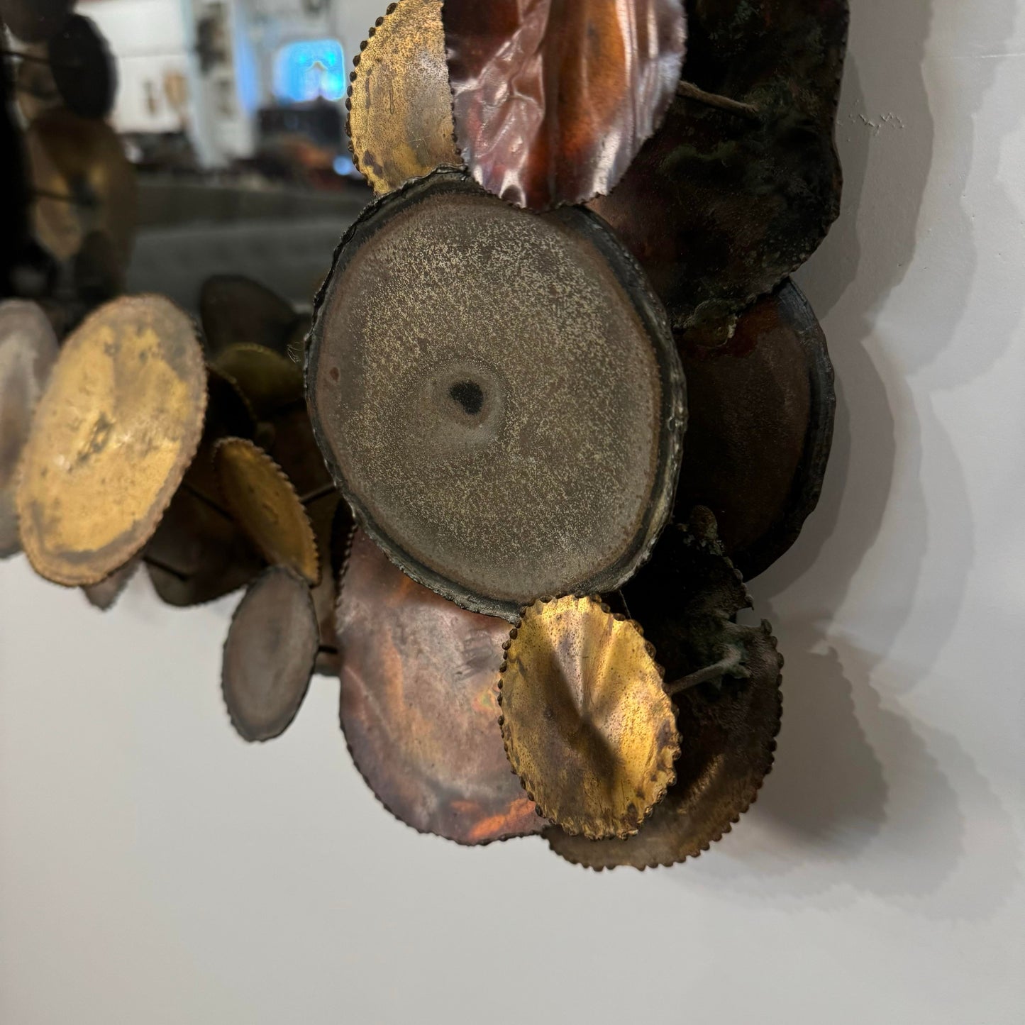 Curtis Jere Brutalist Mixed Metals Raindrops Mirror