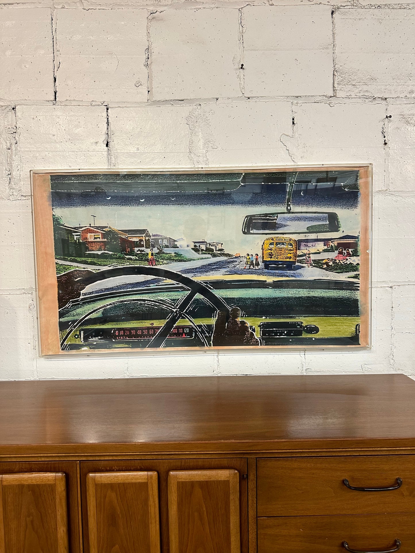 Paul Mavrides 1983 Lithograph Professionally Framed in Museum Quality Lucite Box