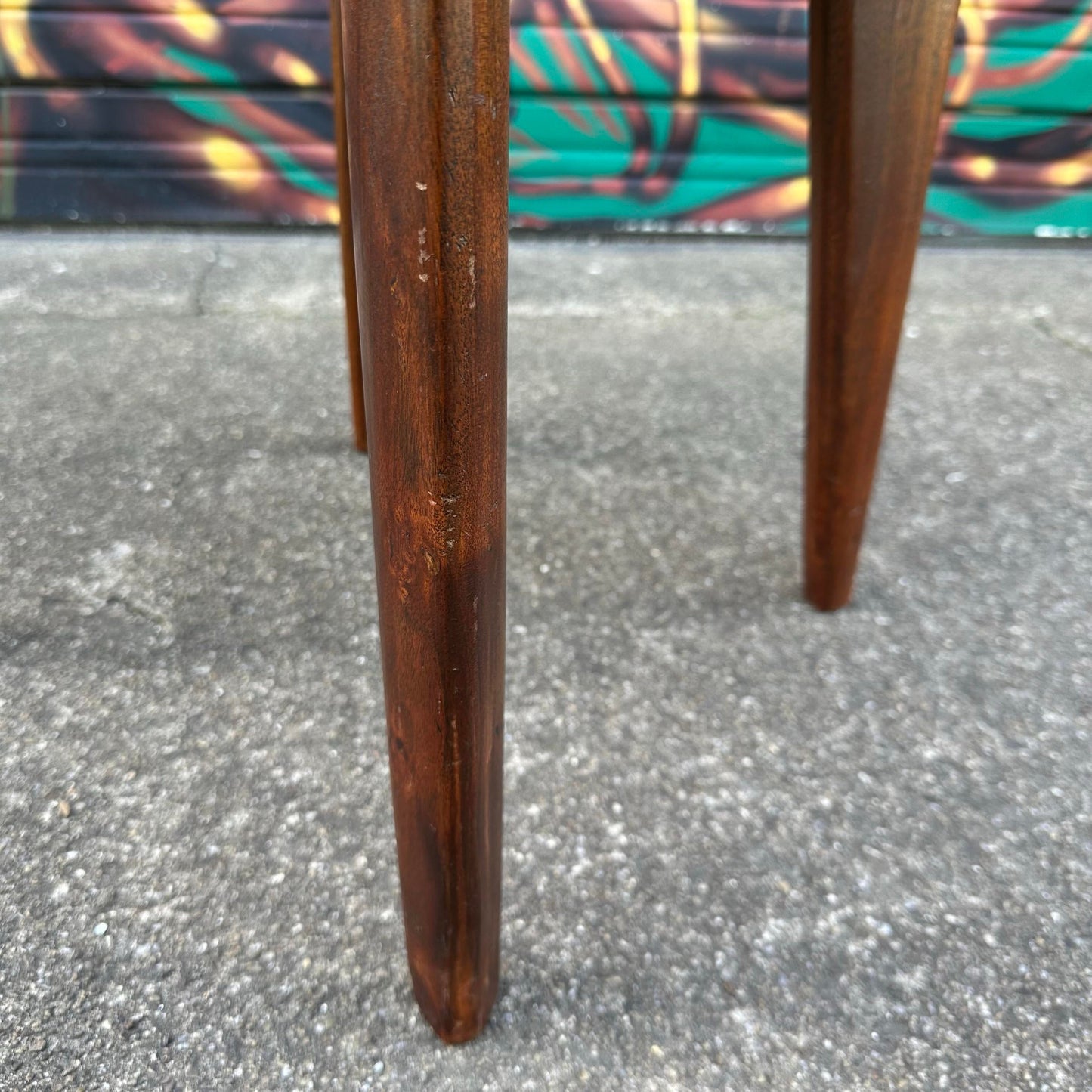 Edmund Spence Style Leather Woven Stool