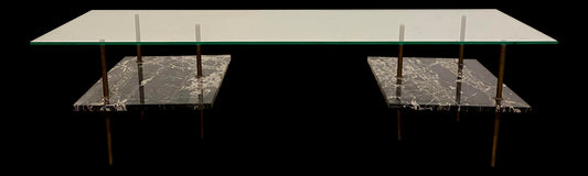 1960s Mid-Century Modern Black Marble Coffee Table