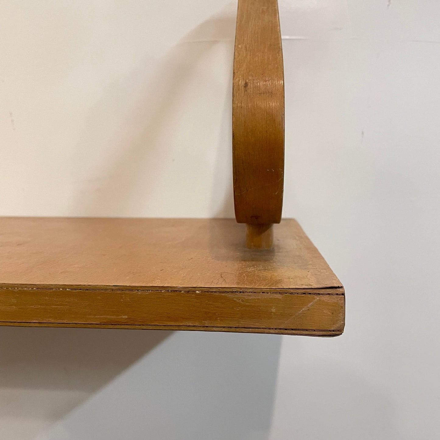 Mid 20th Century Vintage Mid-Century Modern Alvar Aalto Designed Wall Shelf Birds Eye Maple Bent Wood