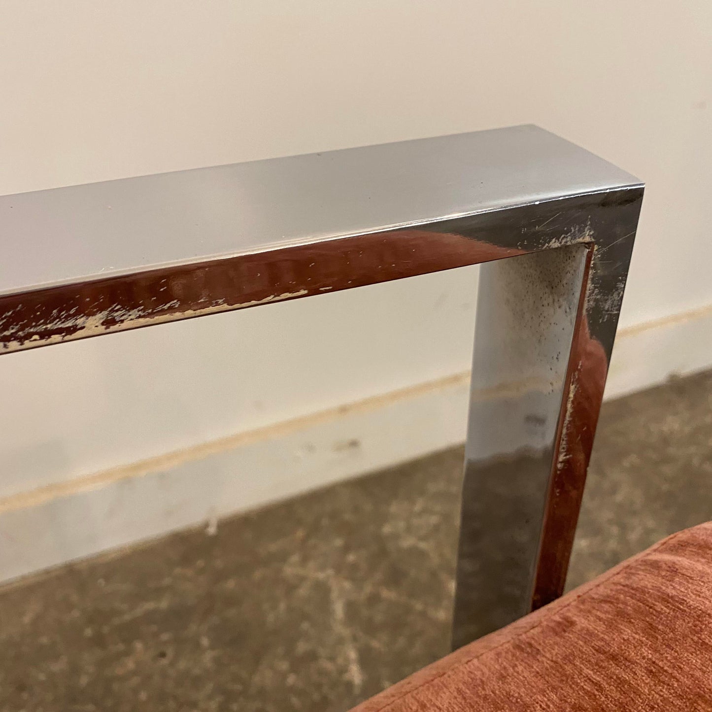 Mid-Century Modern Chrome Base Club Chair