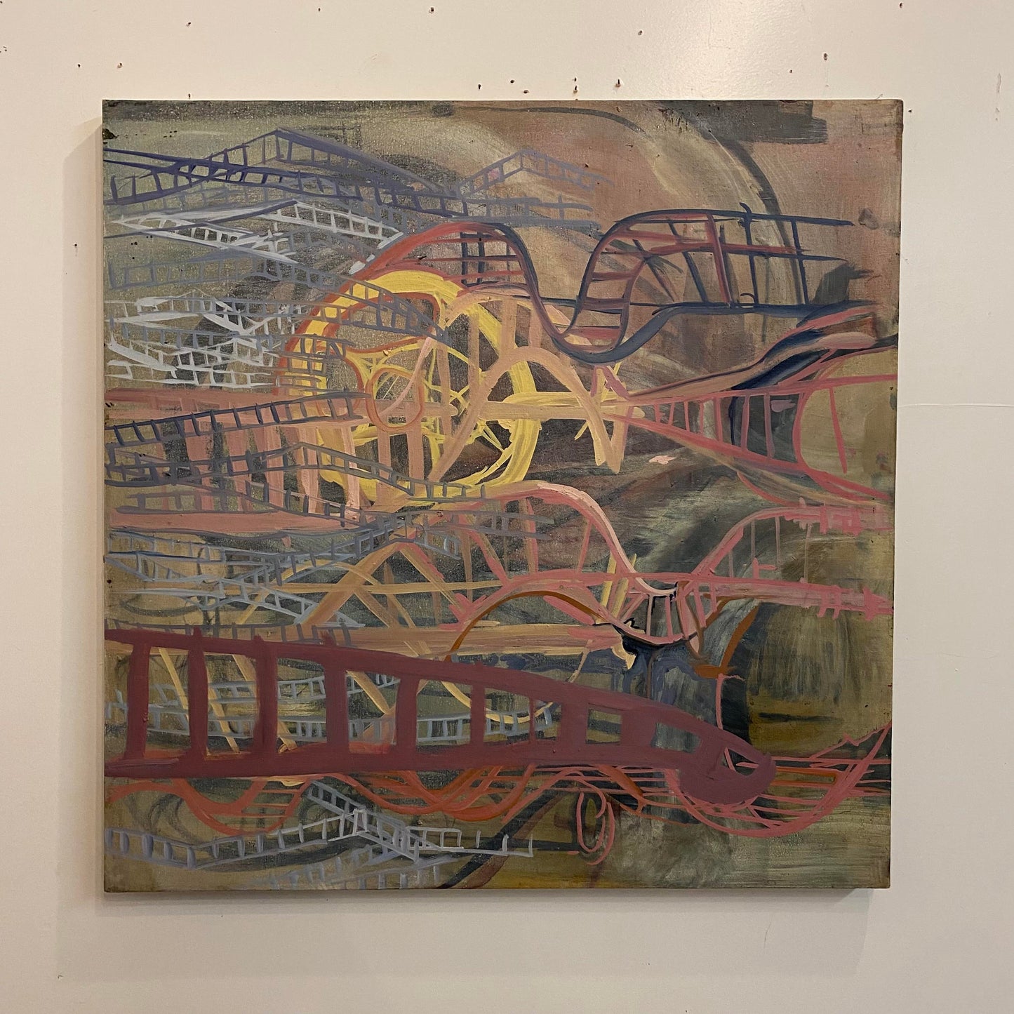 Mid 20th Century Abstract Infrastructure Painting