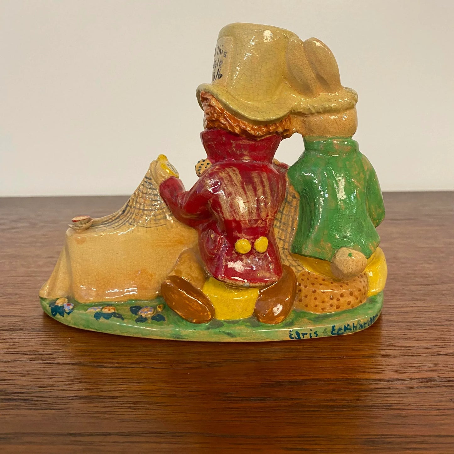 Ceramic Sculpture by Edris Eckhardt “Mad Hatter’s Tea Party” Alice in Wonderland