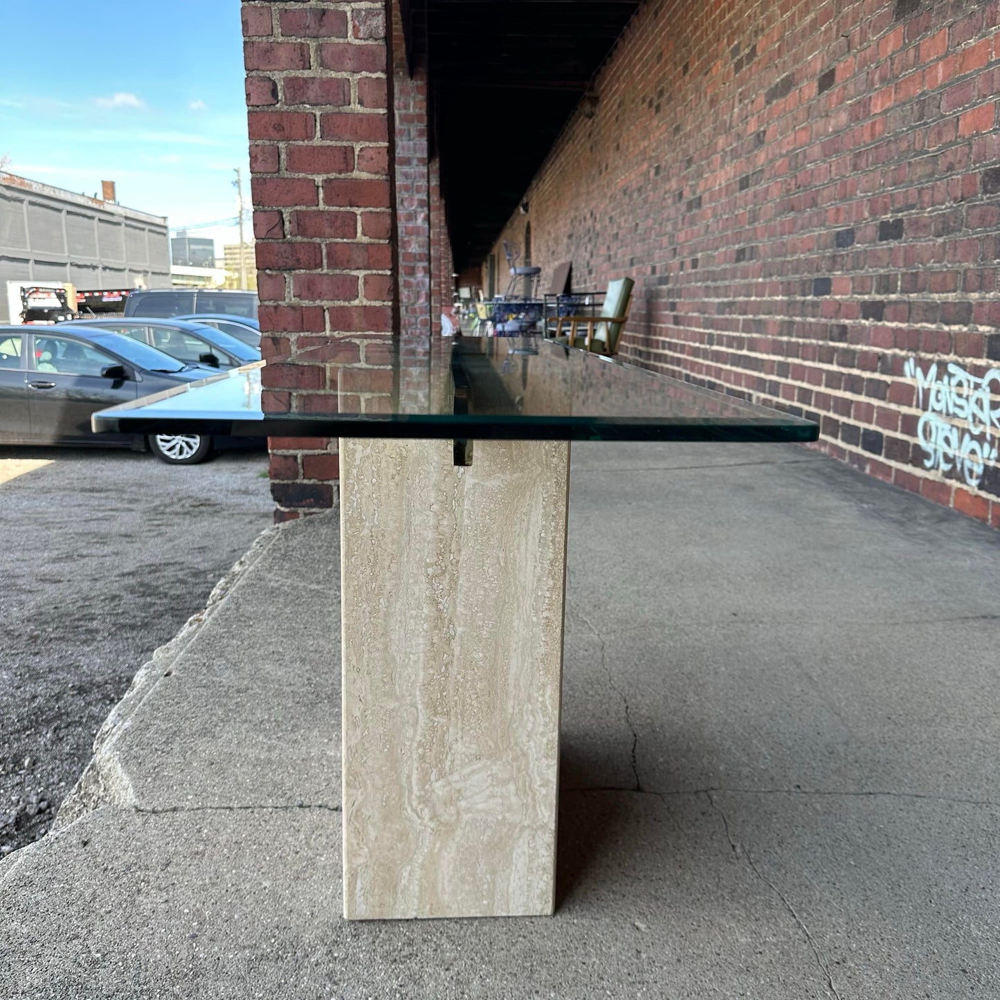 Artedi Marble and Brass Console Table