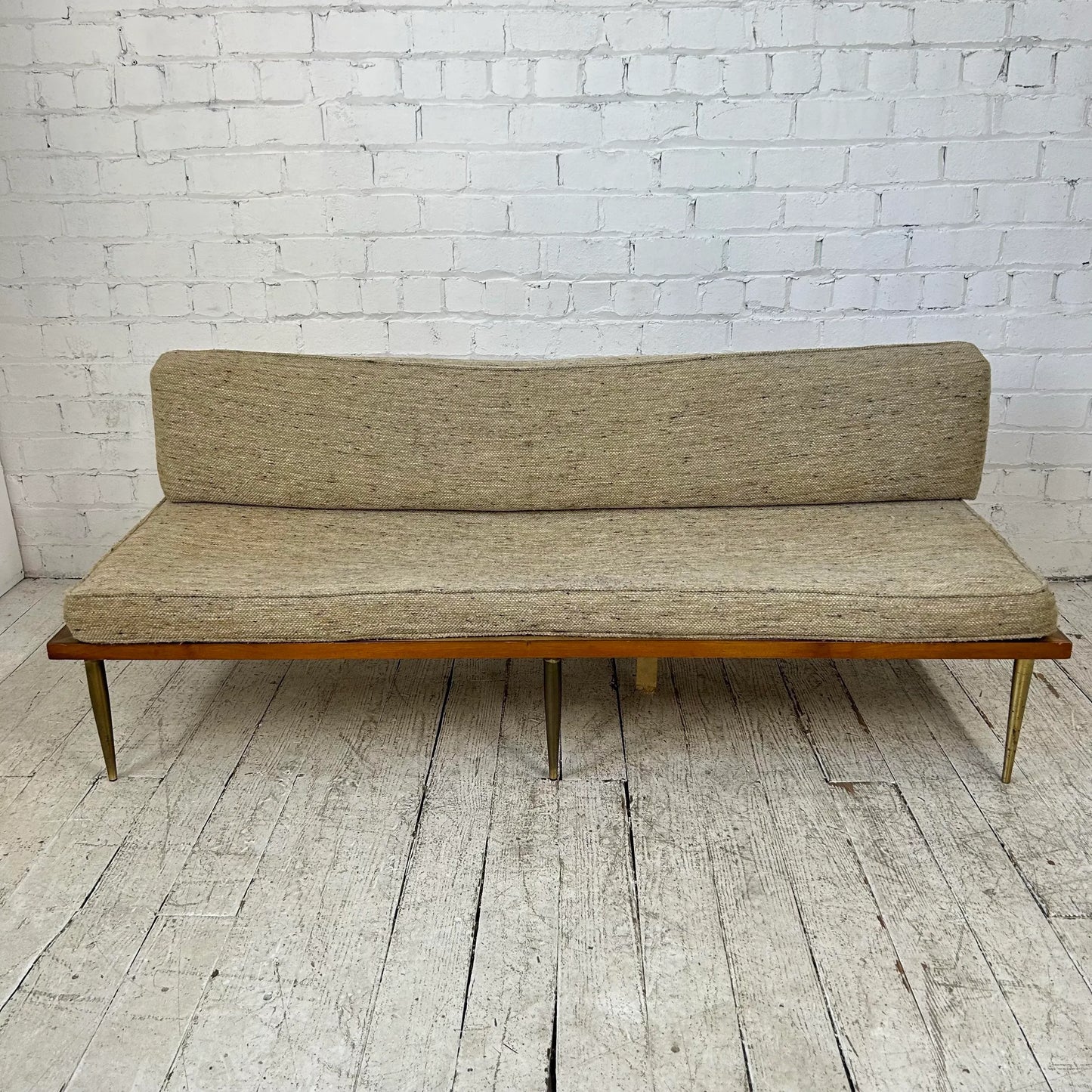 Mid Century Modern Brass Leg Daybed Sofa