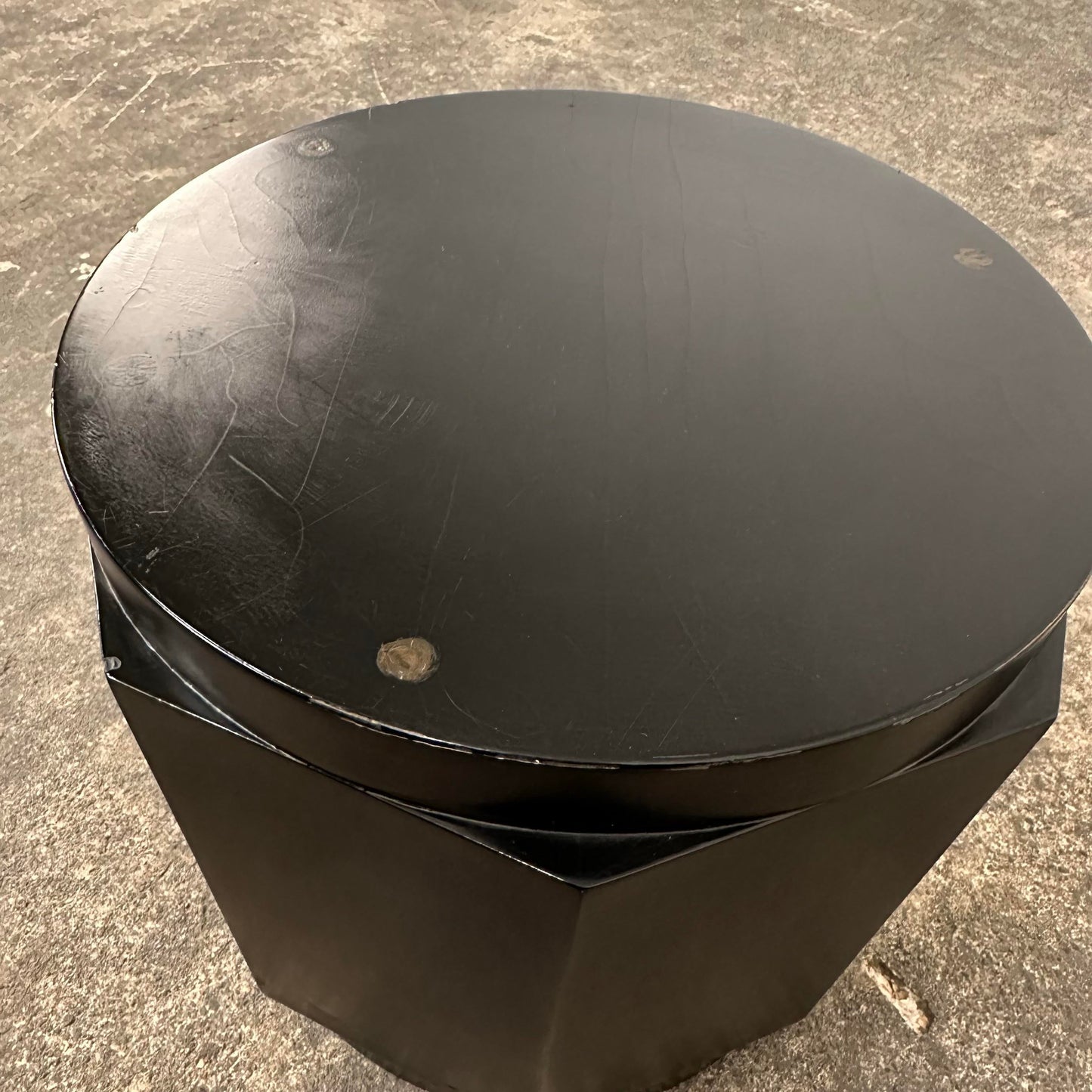 Dunbar Pedestal-Style Geometric Side Table