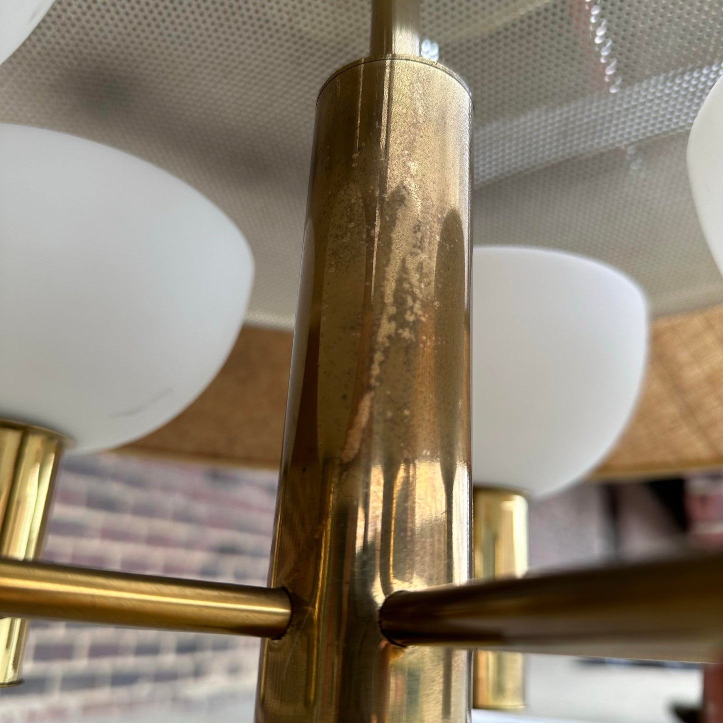 Mid Century Modern Chandelier Hanging Lamp by Gerald Thurston for Lightolier 1