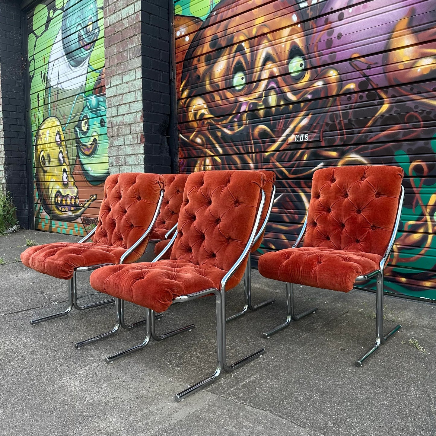 Set of 5 Daystrom Chrome Dining Chairs