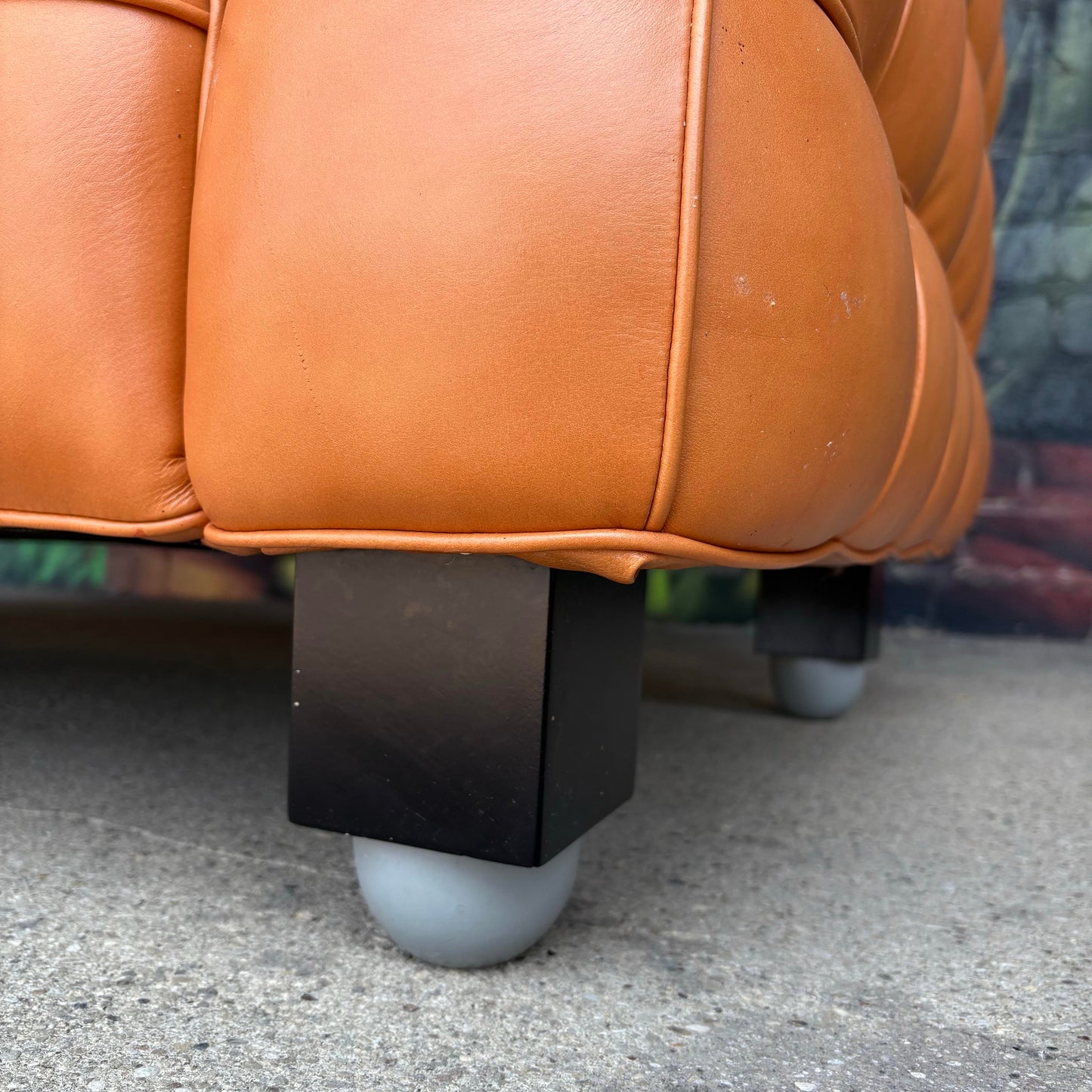 Josef Hoffman "Kubus" Sofa for Wittman Mid-Century Modern Tufted Leather