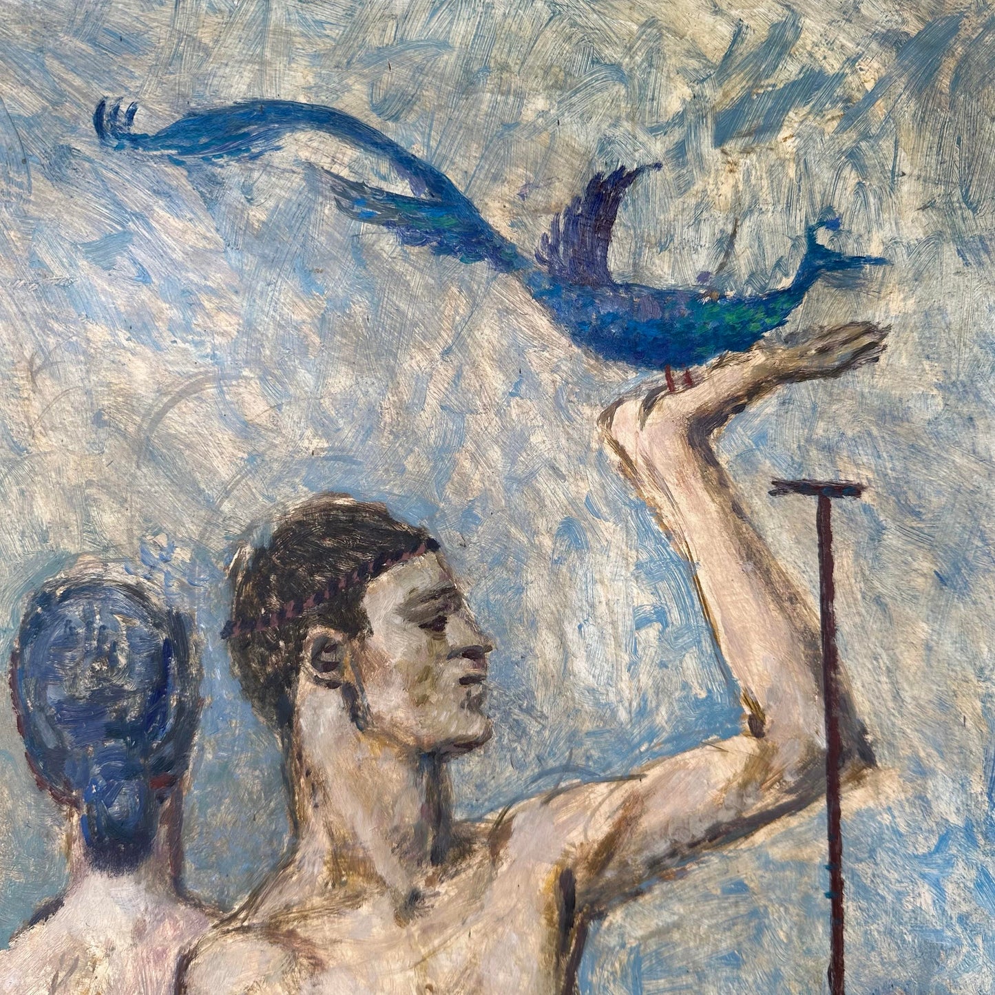 Mid-Century Modern Figure Painting by Robert C. Brisley Style of Picasso