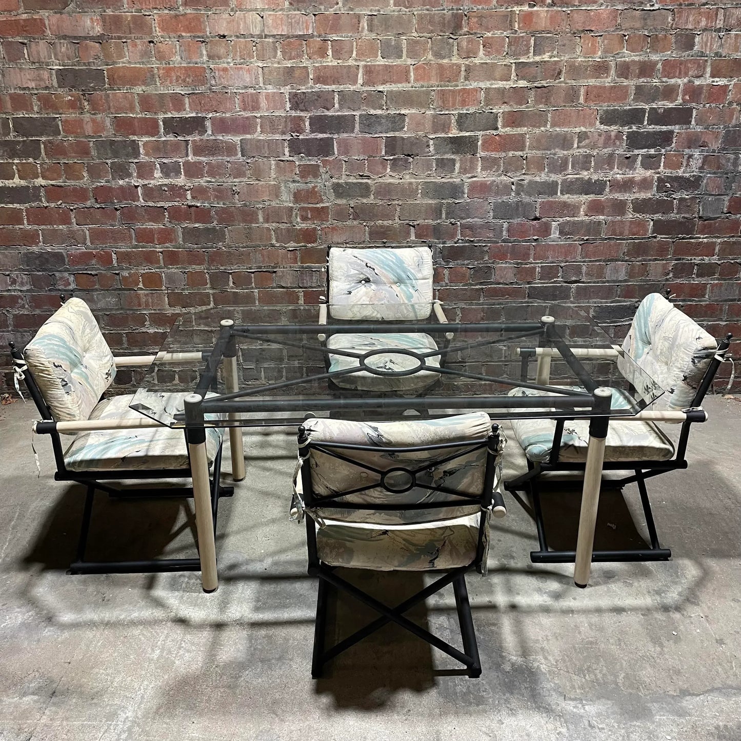 1980s Vintage Dining Set in the Style Cleo Baldon - 5 Pieces