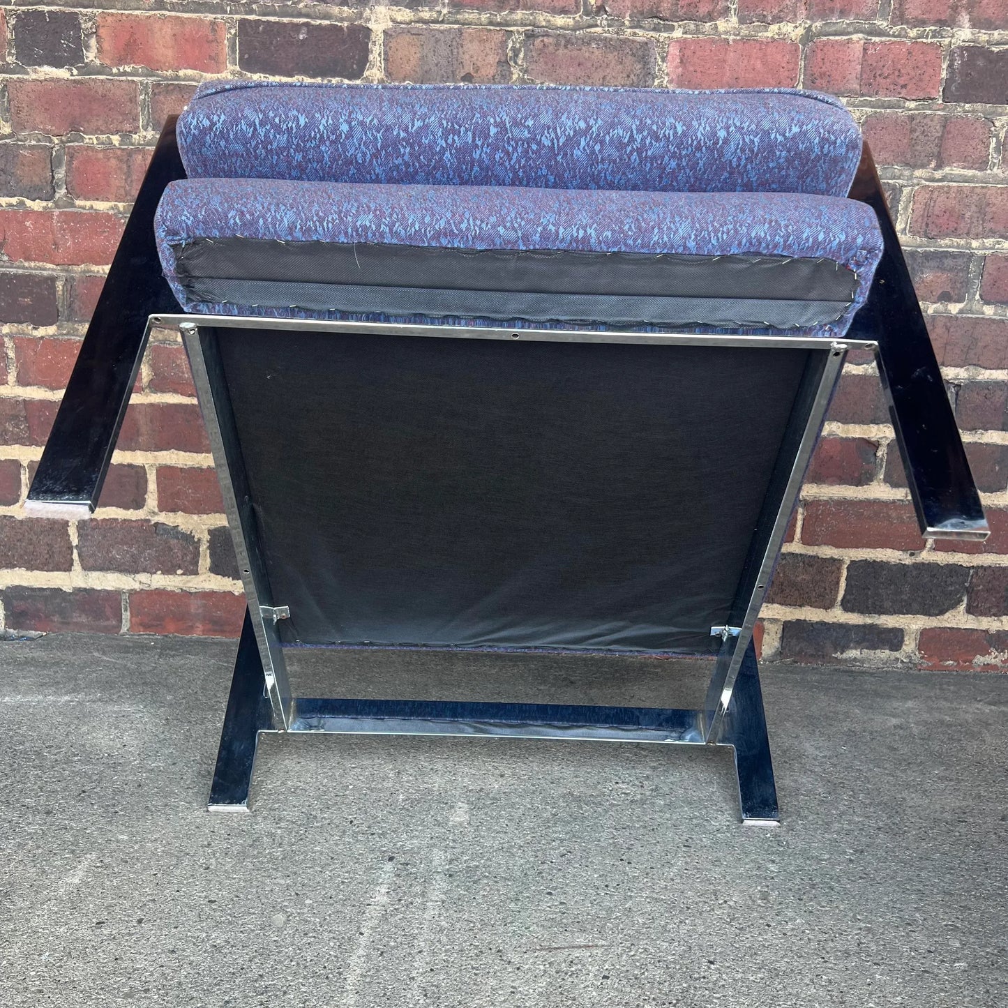 Pair of 80s Cy Mann Chrome Based Club Chairs Milo Baughman Style