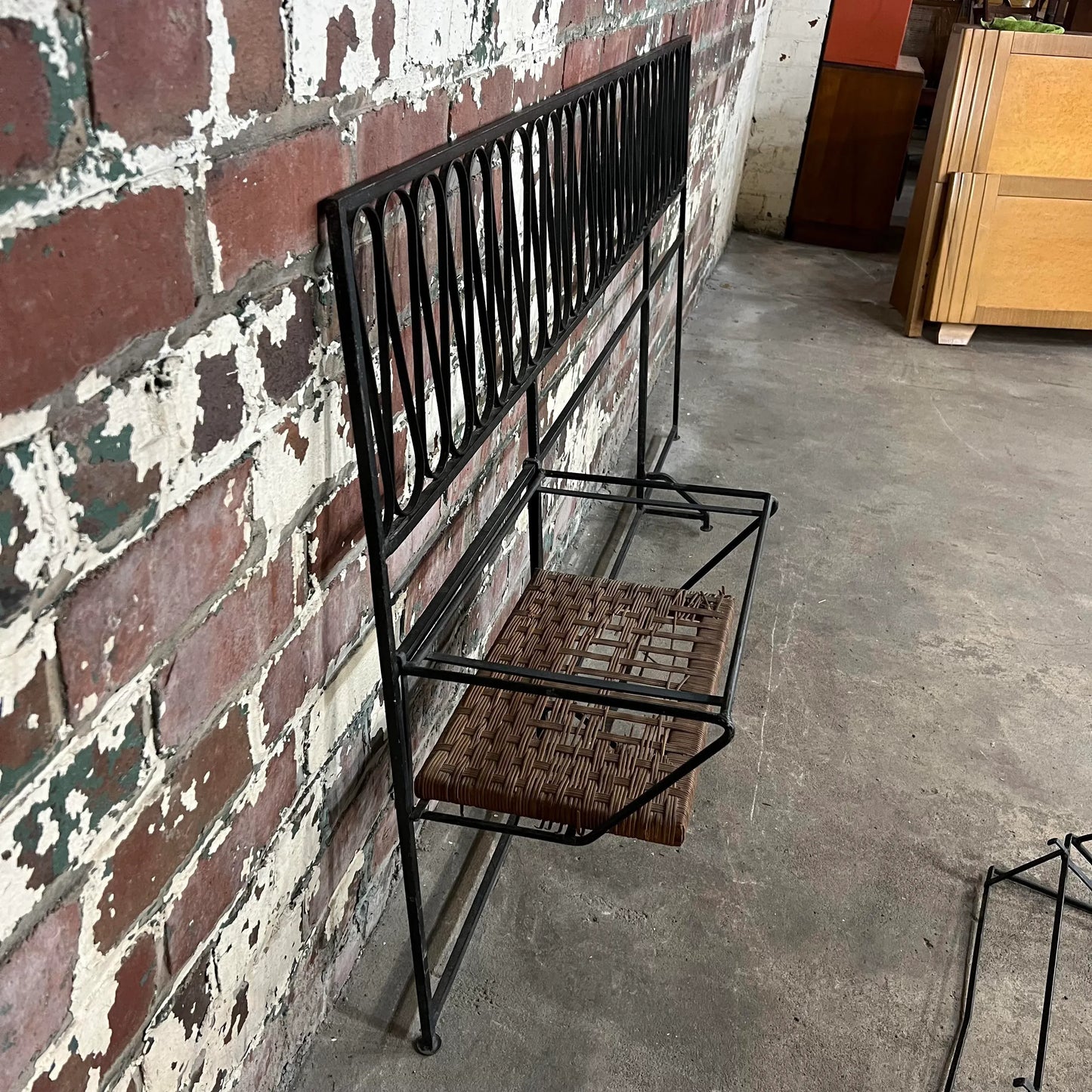 Maurizio Tempestini for Salterini Iron Headboard With Shelves.