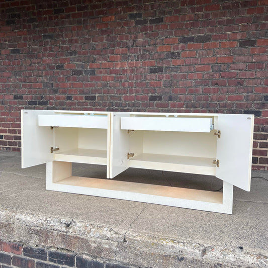 Karl Springer Lacquered Goatskin Lucite Floating Sideboard