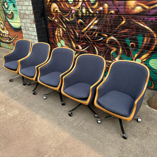 1970s Ward Bennett Office Chairs- Set of 5