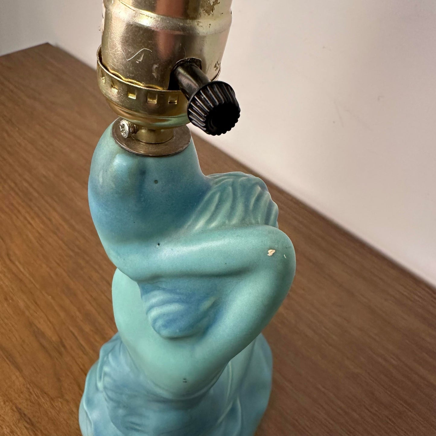 Art Deco Van Briggle Ceramic Figure Pottery Lamp