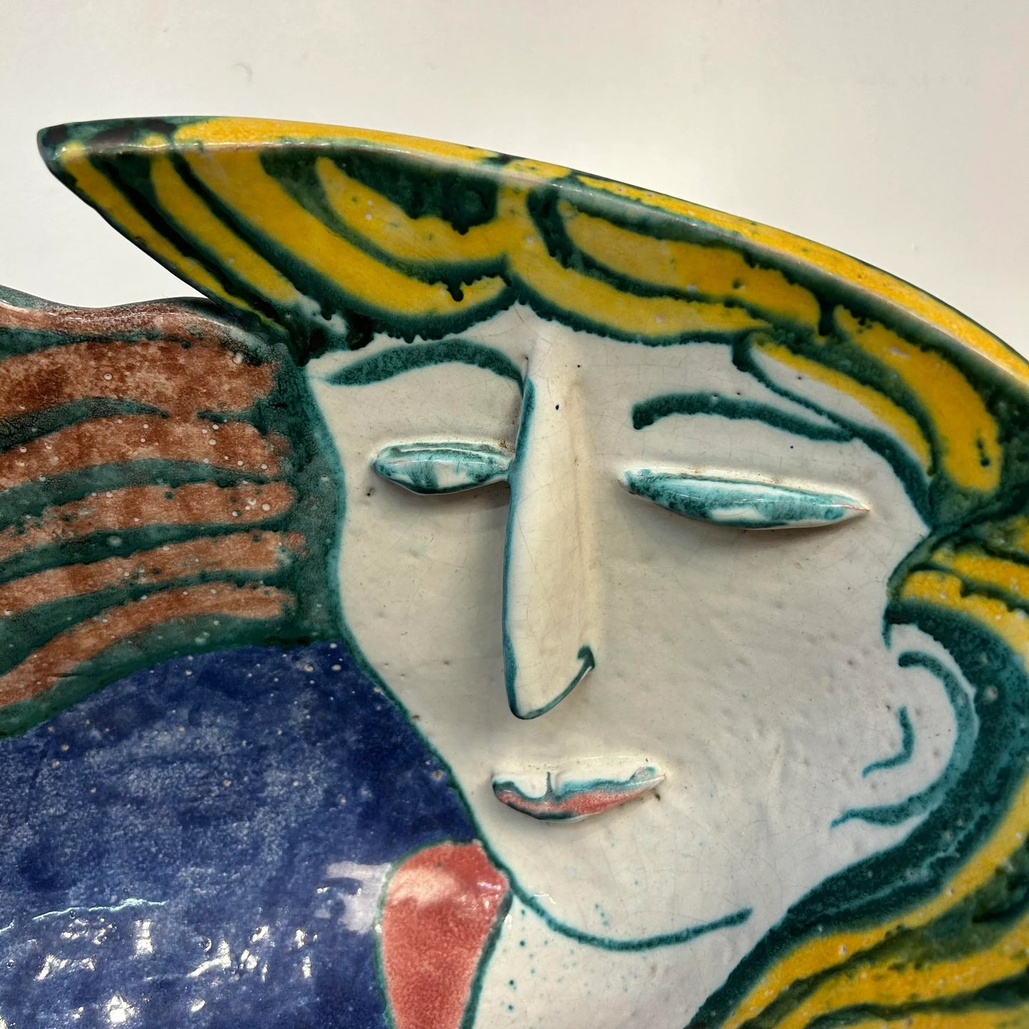 Large Ceramic Bowl Titled “Portrait Bowl” Signed by Andrea Gill