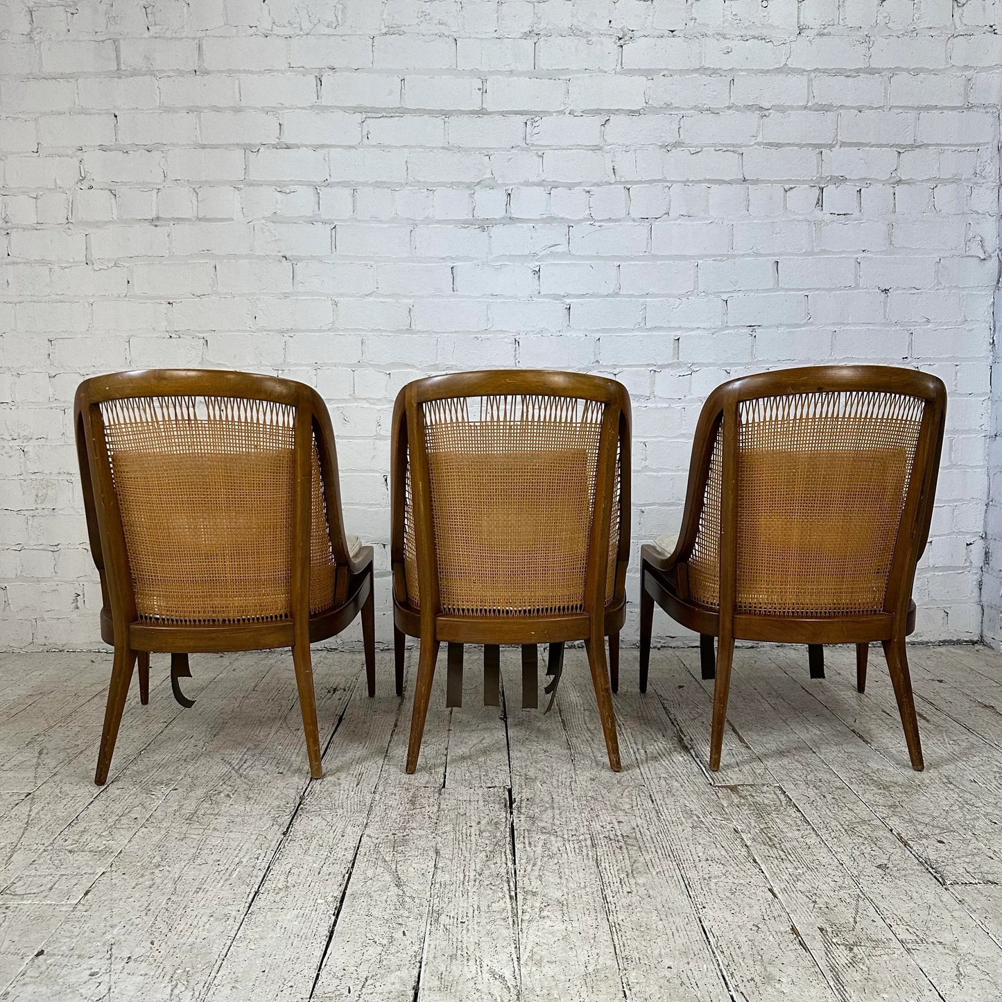 Set of 3 Harvey Probber Caned 'Gondola' Side Chairs