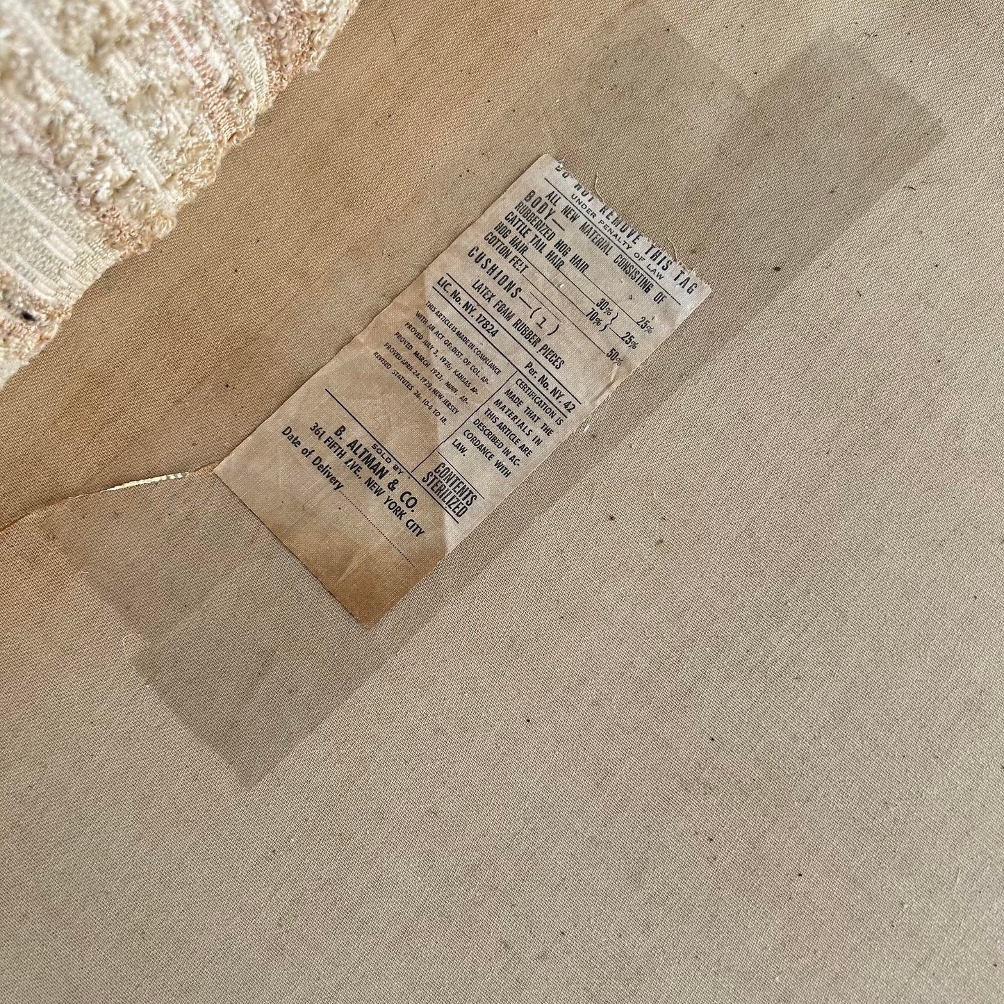 T. H. Robsjohn Gibbings Style Walnut Framed Sofa With Brass Legs