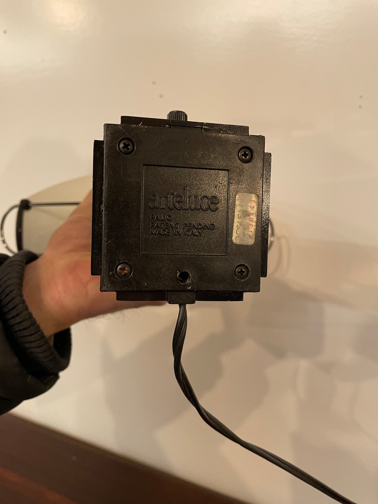 Italian Vintage Copper and Glass Table Lamp by Arteluce Palio