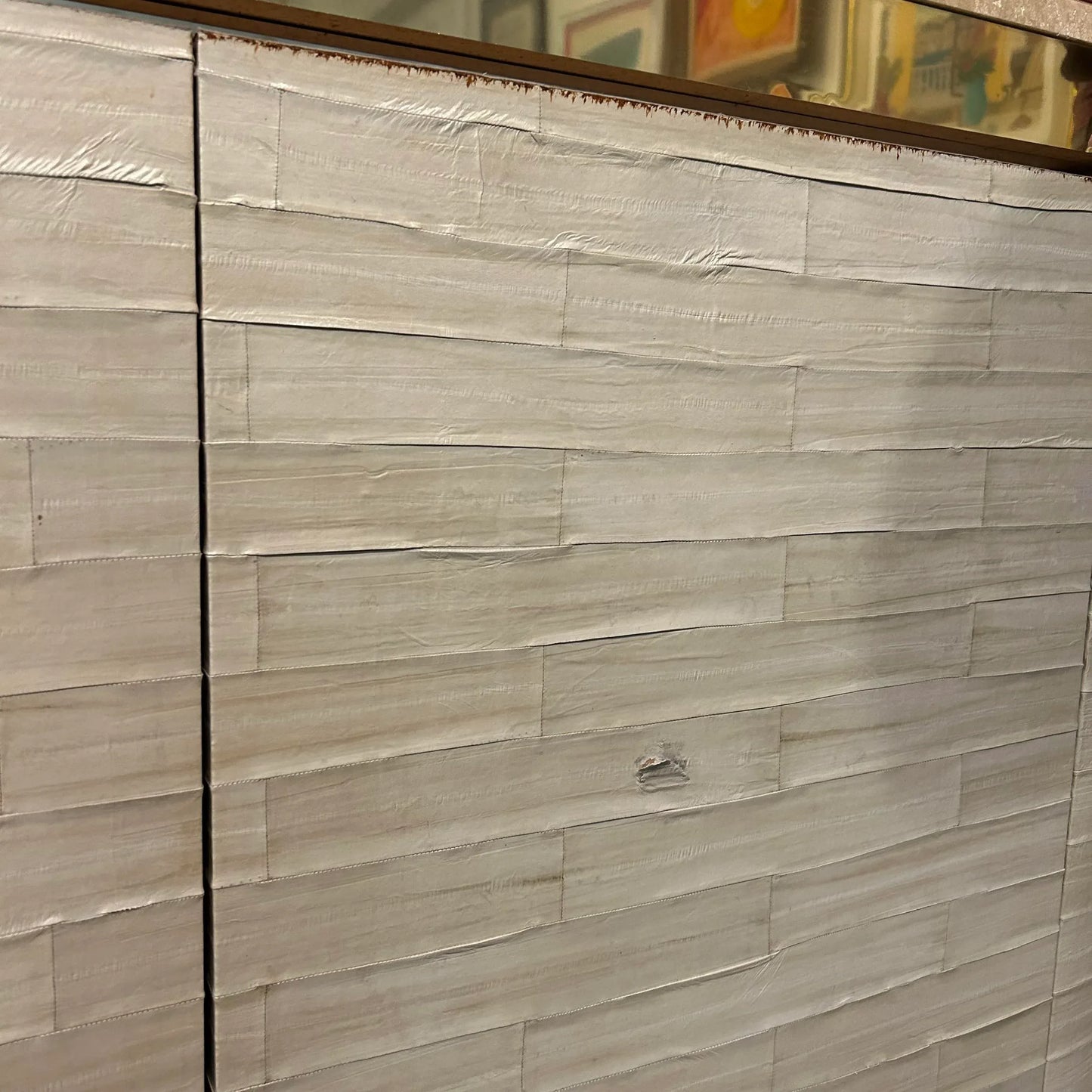 Karl Springer Leather Wrapped Marble Top Two Sided Credenza