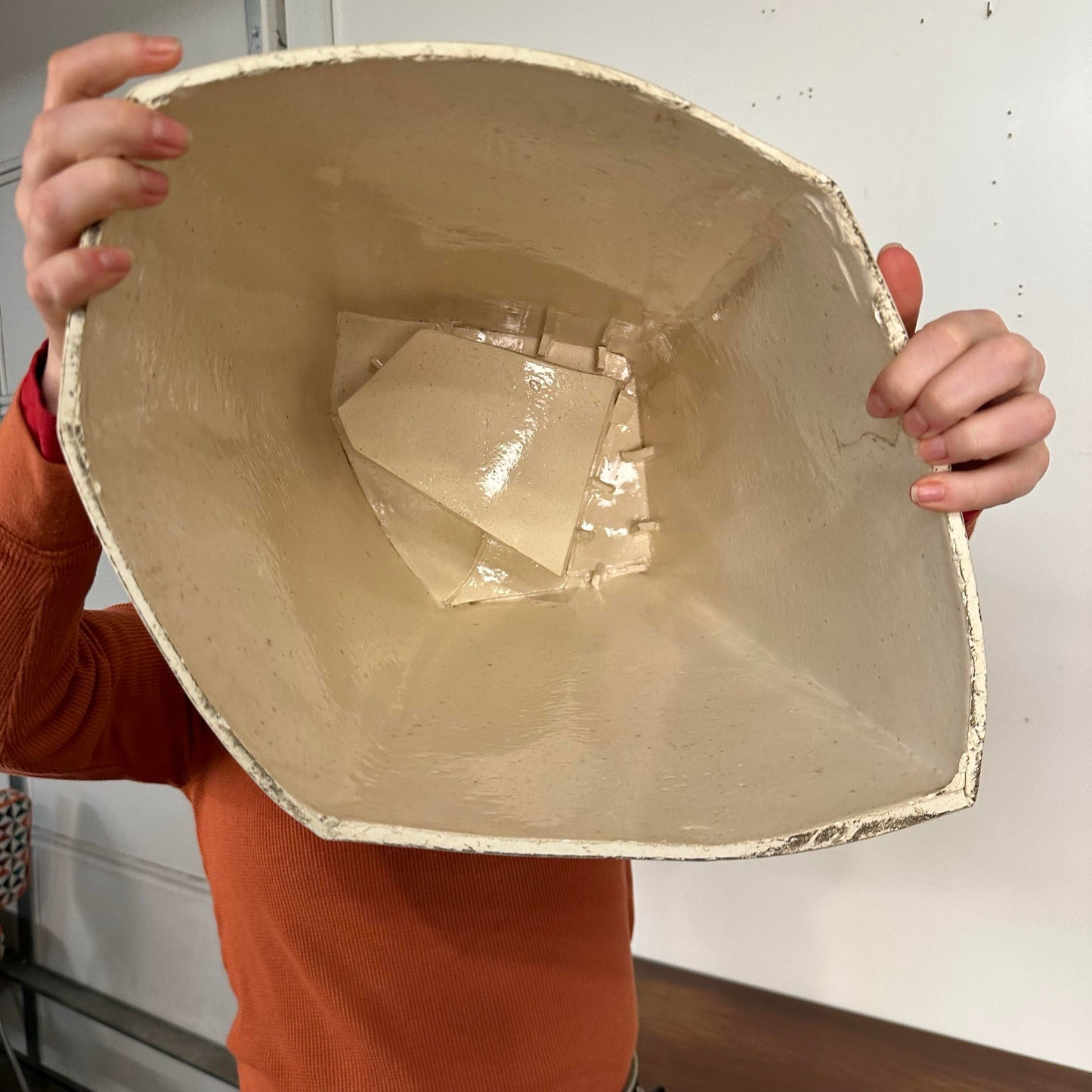 Large Ceramic Abstract Slab-Made Sculpture