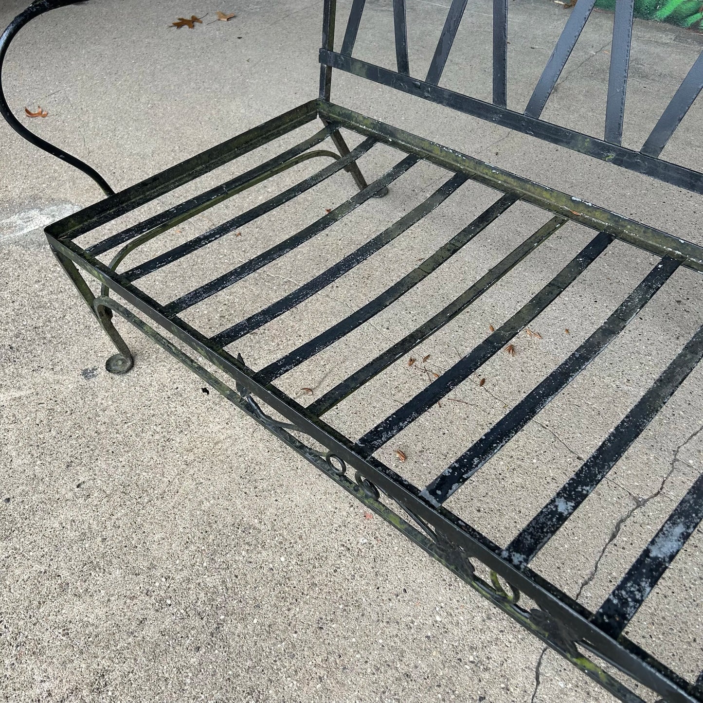 Mid 20th Century Early Heavy Weight Salterini Wrought Iron Patio Sofa, Attributed