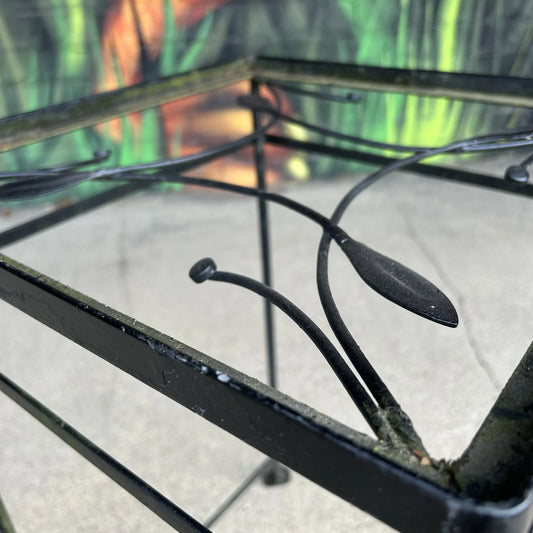 1950s Salterini Outdoor Patio Iron Tall Side Table, Attributed
