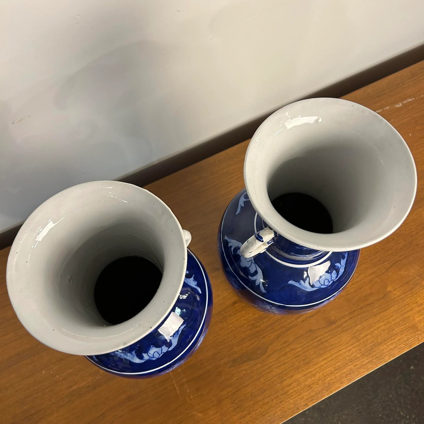 Pair of Blue Ceramic Vases