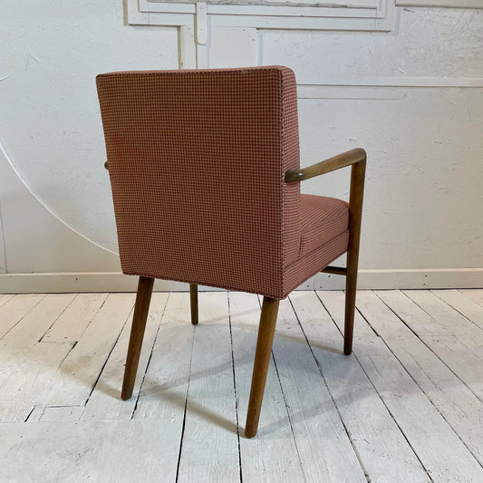 Mid 20th Century Red Checked Fabric Chair