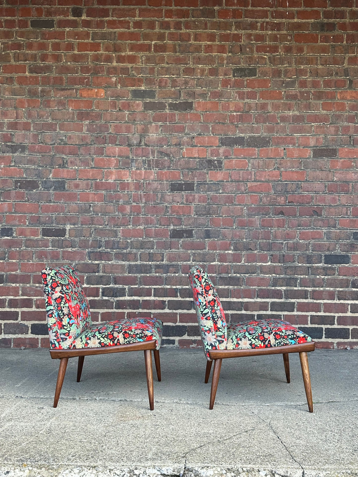 Pair of Kroehler Slipper Chairs Mind the Gap Fabric