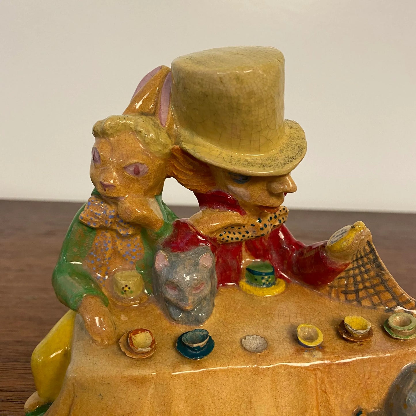 Ceramic Sculpture by Edris Eckhardt “Mad Hatter’s Tea Party” Alice in Wonderland