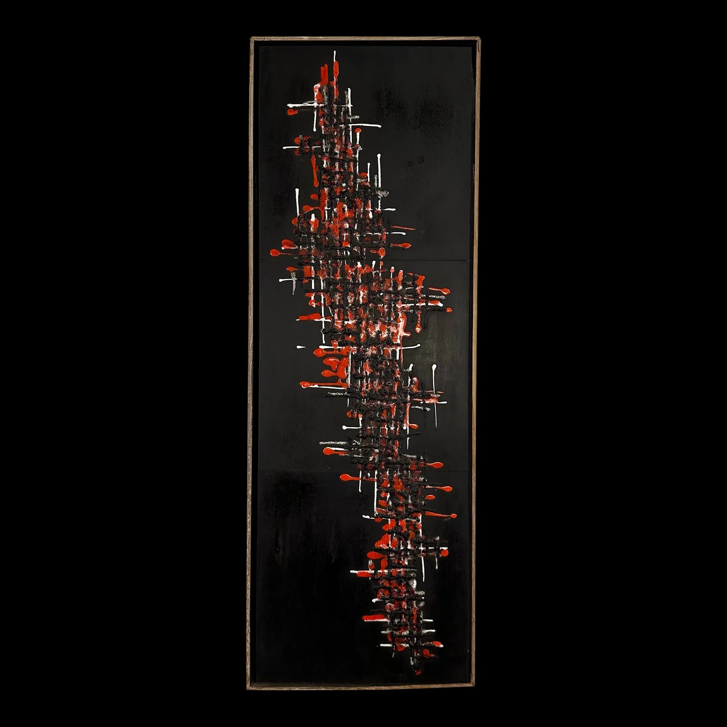 Mid Century Modern Abstract Brutalist Glaze on Slate Tile