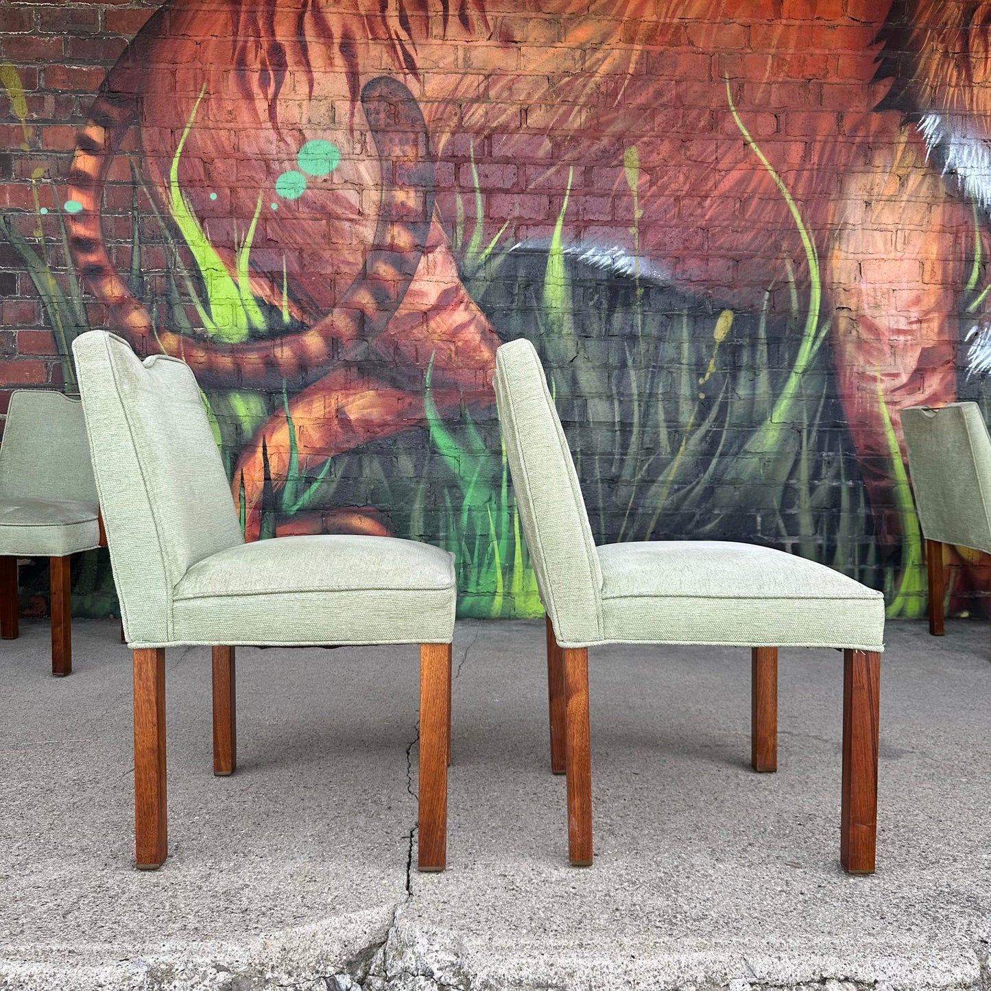 Set of 12 Edward Wormley for Dunbar With Brass Handles and Brass Feet