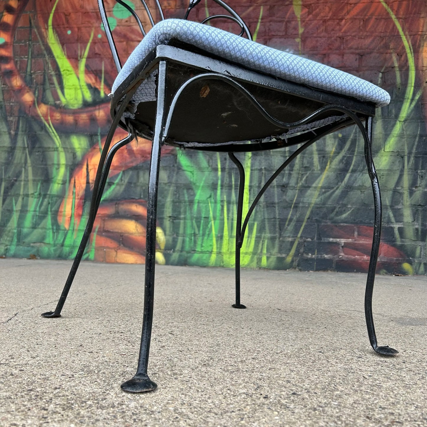 Mid 20th Century Salterini Outdoor Dining Chair Flower Stem Design, Attributed