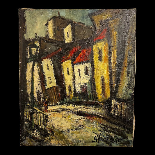 George Vausser Cityscape Painting Signed