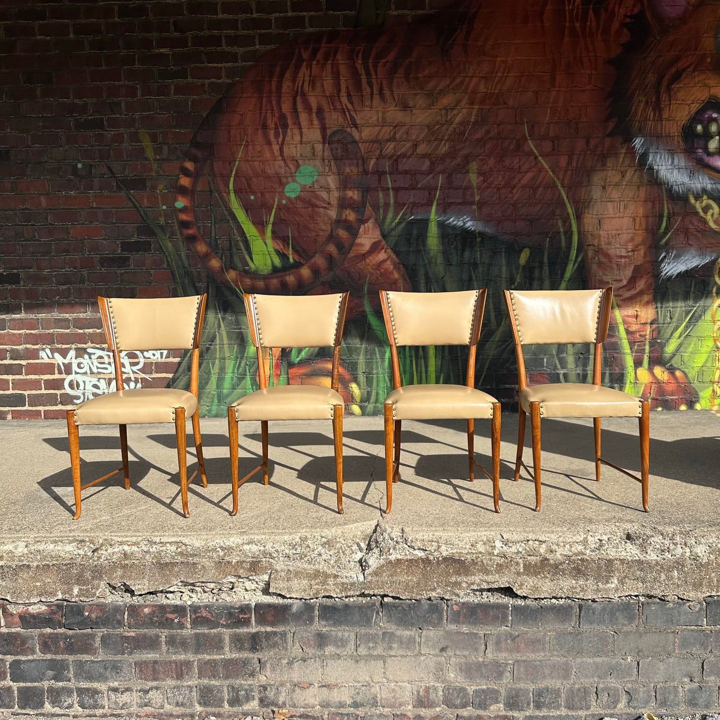 Paulo Buffa Dining Chairs Italian Mid Century Modern