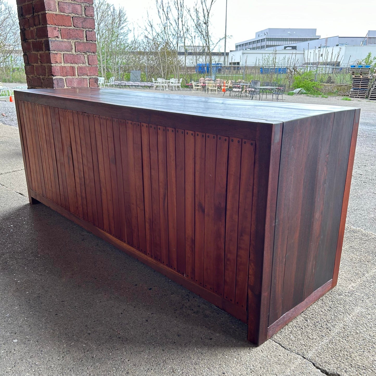 Signed Studio-Made Solid Rosewood and Walnut Credenza by Jeffrey Greene