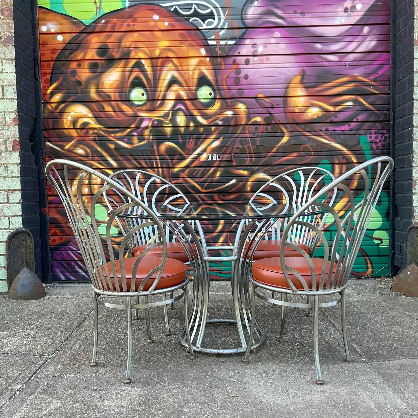 Mid Century Arthur Umanoff Glass and Steel Dining Set for Shaver Howard